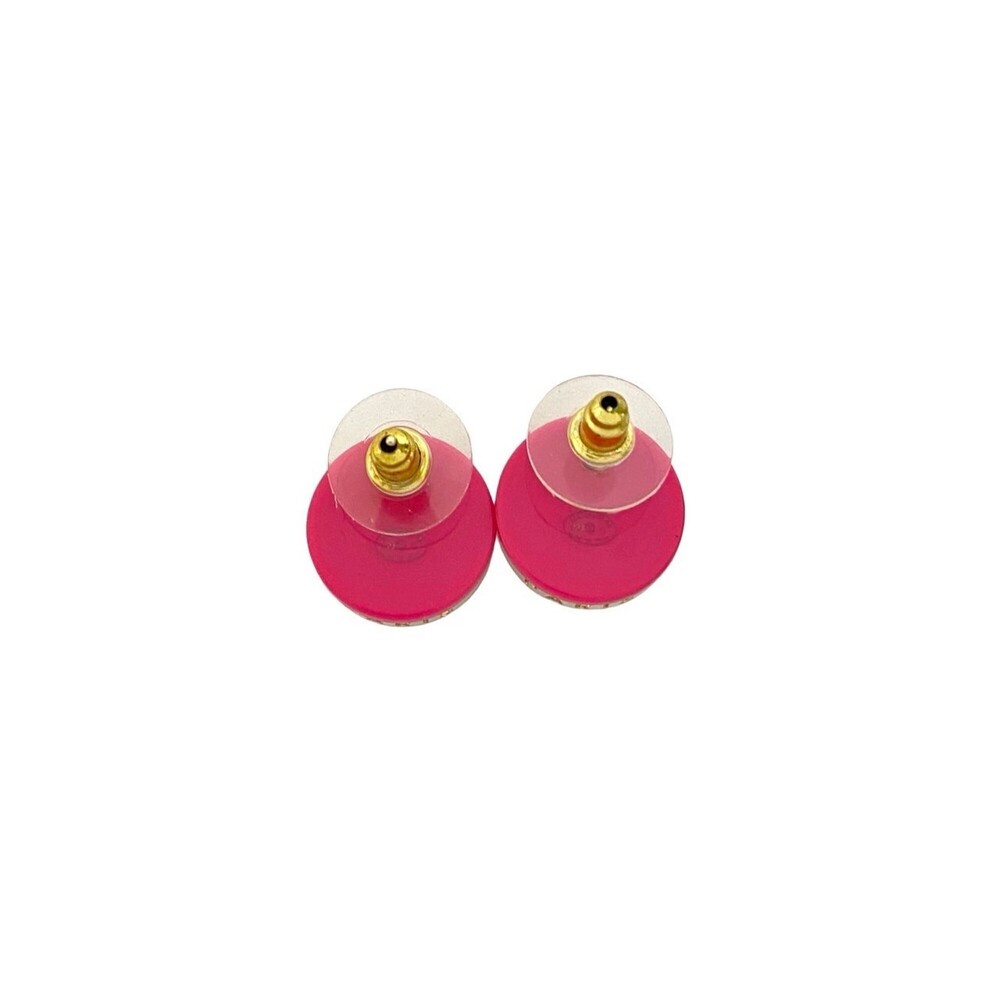 CHANEL Authentic Pink Logo Earrings - Picture 6 of 7